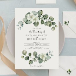 Invitación Elegante Eucalyptus deja Boda de vegetación arca