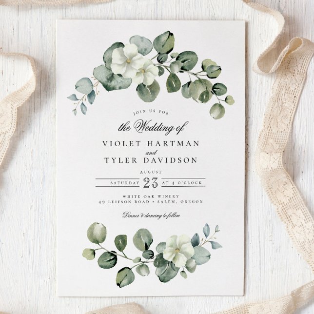 Invitación Elegante Eucalyptus deja Boda de vegetación arca (Subido por el creador)