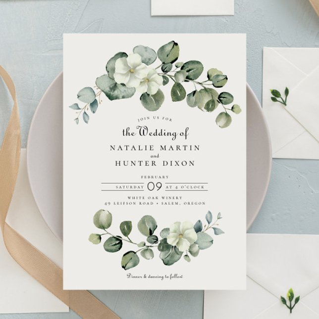 Invitación Elegante Eucalyptus deja Boda de vegetación arca (Subido por el creador)