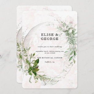 Invitación Elegante Eucalyptus deja Boda rosa Rubor