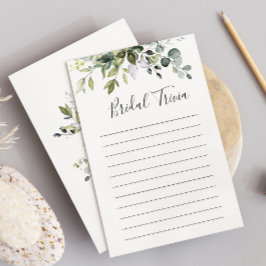 Invitación Elegante Eucalyptus Floral Bridal Shower Game Card