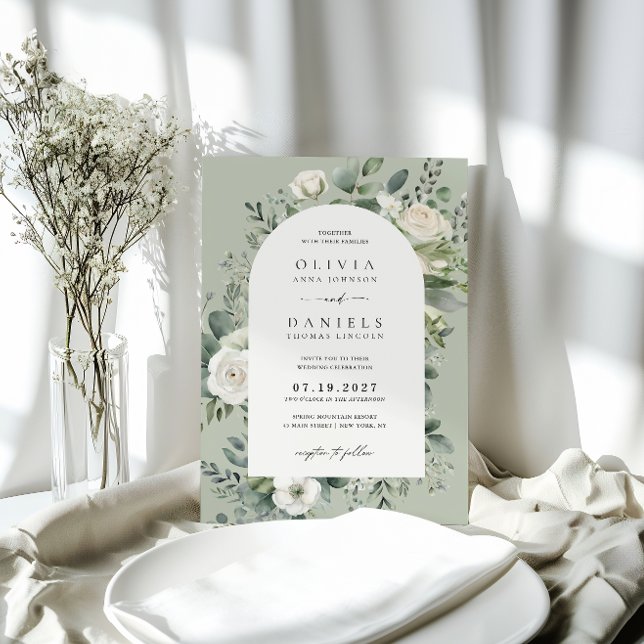 Invitación Elegante Eucalyptus Floral Sage Green Boda (Subido por el creador)
