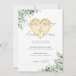 Invitación Elegante Eucalyptus Foliage Boda formal