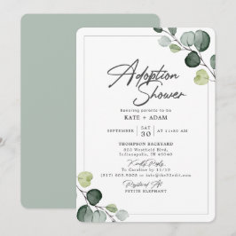 Invitación Elegante Eucalyptus Green Adopción Baby Shower