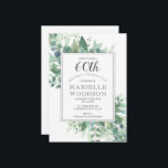 Invitación Elegante Eucalyptus Greenery 60º cumpleaños<br><div class="desc">Una elegante invitación a la fiesta de cumpleaños número 60 con exuberante vegetación de eucaliptos botánicos acompañada de una tipografía clásica de cara abierta de estilo grabado.</div>