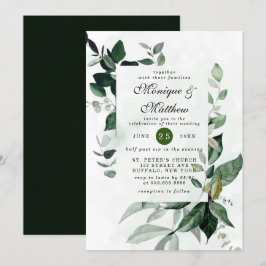 Invitación Elegante Eucalyptus Greenery Airy Boda Rústico En