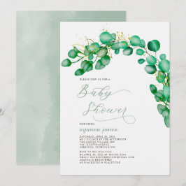 Invitación Elegante Eucalyptus Greenery Baby Shower
