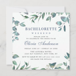 Invitación Elegante Eucalyptus Greenery Bachelorette Weekend