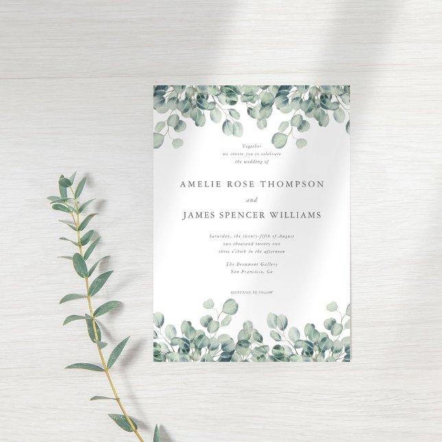 Invitación Elegante Eucalyptus Greenery Boda (Subido por el creador)