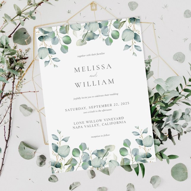 Invitación Elegante Eucalyptus Greenery Boda (Subido por el creador)