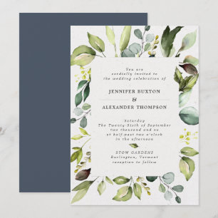 Invitación Elegante Eucalyptus Greenery Boda
