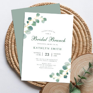Invitación Elegante Eucalyptus Greenery Boda Bridal Brunch