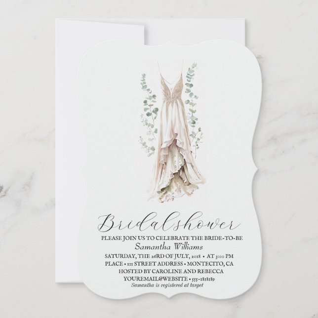 Invitación Elegante Eucalyptus Greenery Bridal Shower (Anverso)