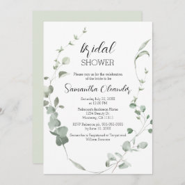 Invitación Elegante Eucalyptus Greenery Bridal Shower