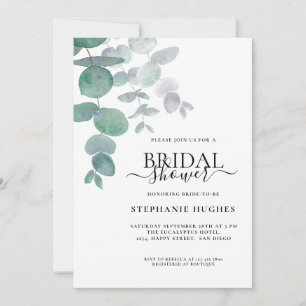 Invitación Elegante Eucalyptus Greenery Bridal Shower