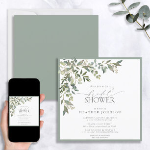 Invitación Elegante Eucalyptus Greenery Bridal Shower