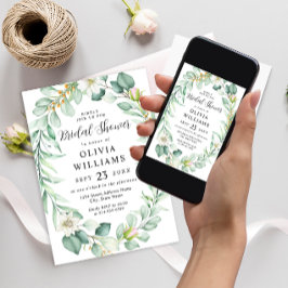 Invitación Elegante Eucalyptus Greenery Bridal Shower