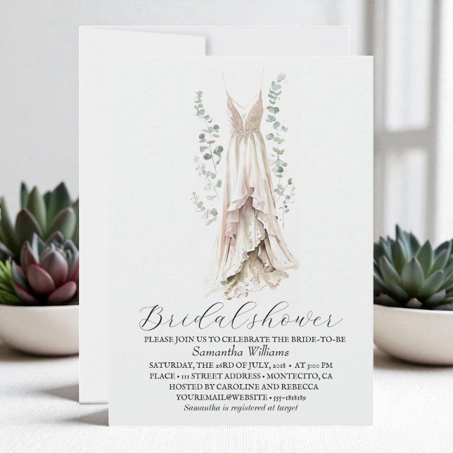 Invitación Elegante Eucalyptus Greenery Bridal Shower (Subido por el creador)