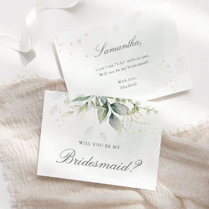 Invitación Elegante Eucalyptus Greenery Bridesmaid Propuesta