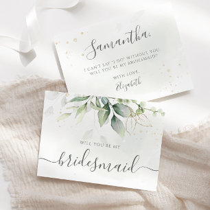 Invitación Elegante Eucalyptus Greenery Bridesmaid Propuesta