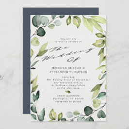 Invitación Elegante Eucalyptus Greenery Calligraphy Boda