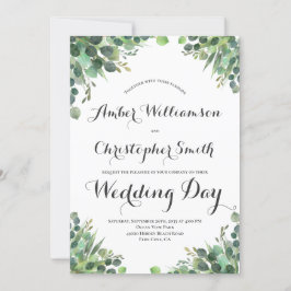 Invitación Elegante Eucalyptus Greenery Foliage deja Boda