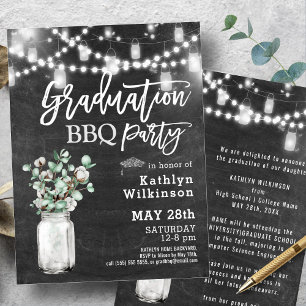 Invitación Elegante Eucalyptus Greenery Graduación BBQ Fiesta