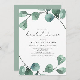 Invitación Elegante Eucalyptus Greenery Leaf Bridal Shower