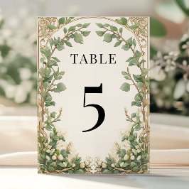 Invitación Elegante Eucalyptus Greenery Número de la Mesa de 