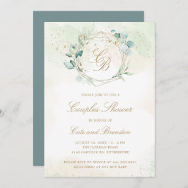 Invitación Elegante Eucalyptus Greenery Parejas Baby Shower
