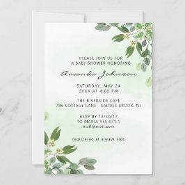 Invitación Elegante Eucalyptus Greenery Suculento Baby Shower
