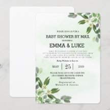 Elegante Eucalyptus Greenery Suculento Baby Shower