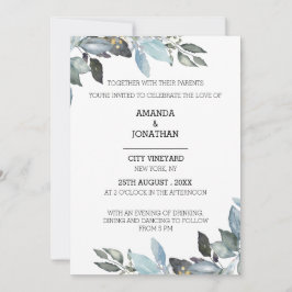 Invitación Elegante Eucalyptus Greenery Wedting