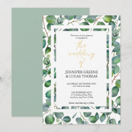 Invitación Elegante Eucalyptus Greenery Wedting