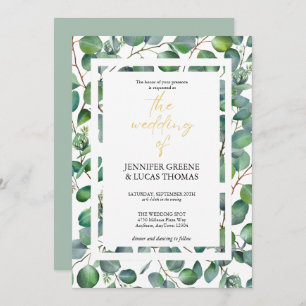 Invitación Elegante Eucalyptus Greenery Wedting