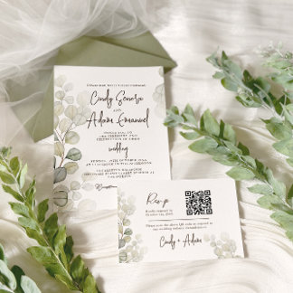 Invitación Elegante Eucalyptus Greenery Wedting