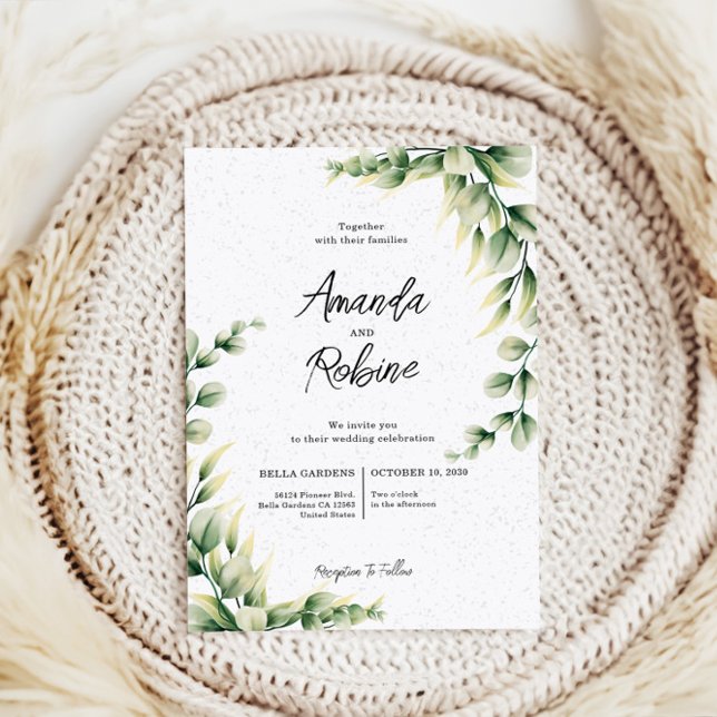 Invitación Elegante Eucalyptus Greenery Wedting (Subido por el creador)