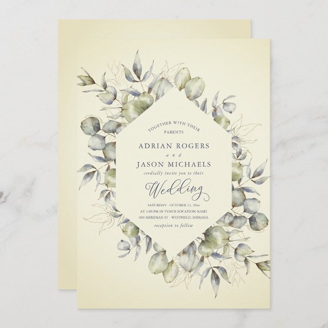 Invitación Elegante Eucalyptus Greenery Wedting (Subido por el creador)
