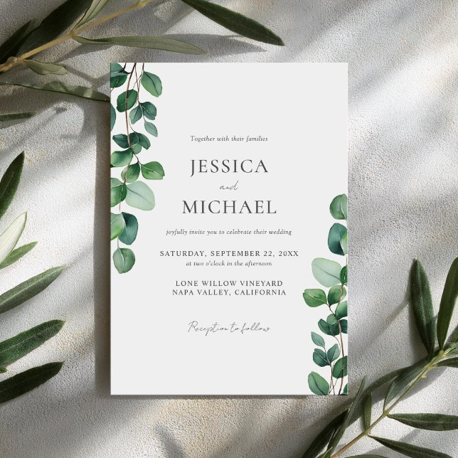 Invitación Elegante Eucalyptus Greenery Wedting (Subido por el creador)