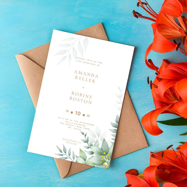 Invitación Elegante Eucalyptus Greenery Wedting (Subido por el creador)