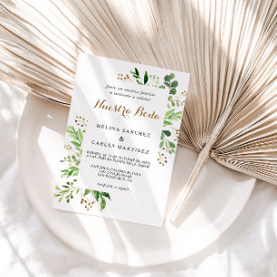 Invitación Elegante Eucalyptus Leaf Greenery Boda español