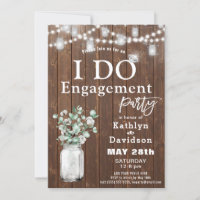 Elegante Eucalyptus Mason Jar I DO Engagement Part