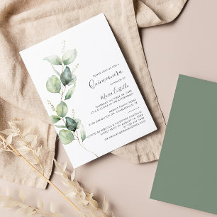 Invitación Elegante Eucalyptus Minimalista Quinceanera