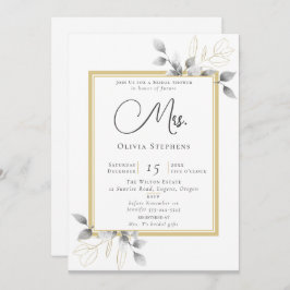 Invitación Elegante Eucalyptus Oro Futuro Sra Bridal Shower