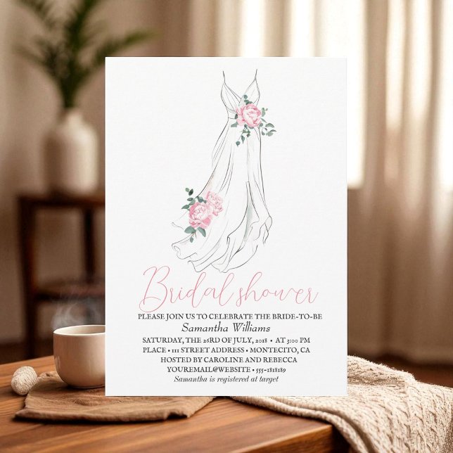 Invitación Elegante Eucalyptus Peonies Floral Bridal Shower (Subido por el creador)