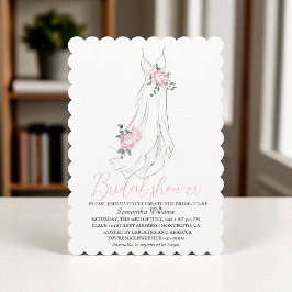 Invitación Elegante Eucalyptus Peonies Floral Bridal Shower