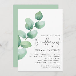 Invitación Elegante Eucalyptus QR Boda de guiones de código