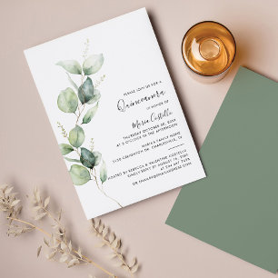 Invitación Elegante Eucalyptus Quinceanera