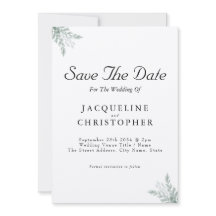 Elegante Eucalyptus Rustic Save The Date Boda