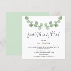 Invitación Elegante Eucalyptus Script Bridal Shower por corre